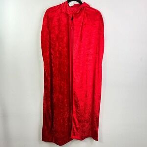 Red Velvet Costume Cape Cloak‎ Hooded Cosplay Party Dress Up Halloween Womens
